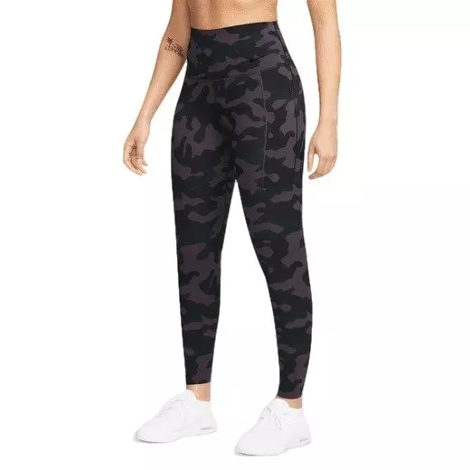Nike Women s Universa Medium Support High Waisted 7 8 Camo Leggings with Pockets Black